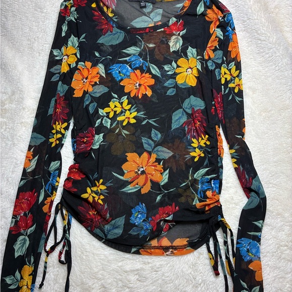 Ambiance Tops - Ambiance Black Floral Long Sleeve Top